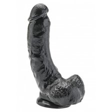 DILDO FALLO REALISTICO NERO CON RILIEVI SEX TOY KAZAN CM. 18